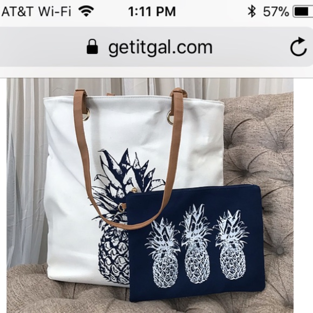 Canvas tote and pouch